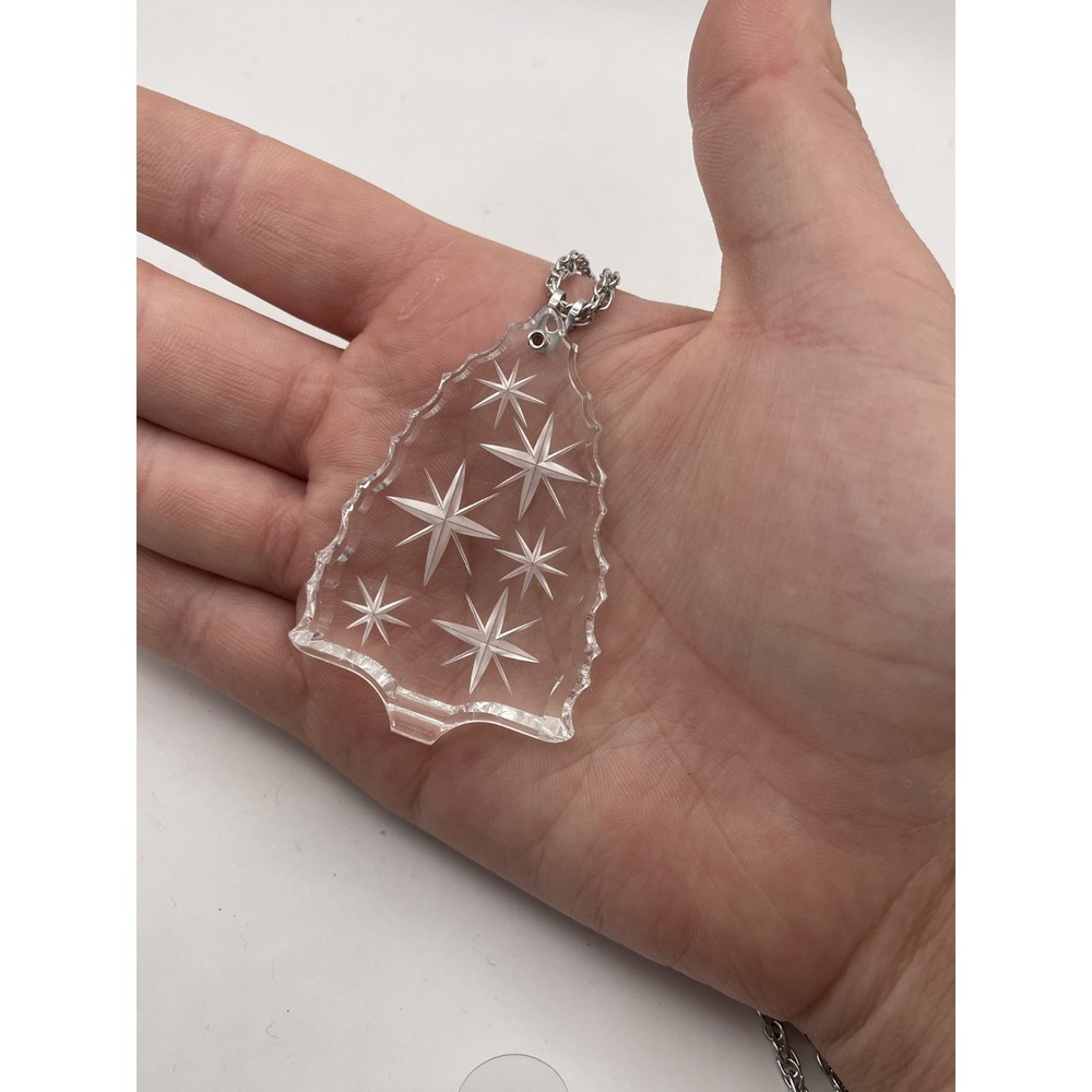 Vintage Star-Cut Pendant Necklace Clear